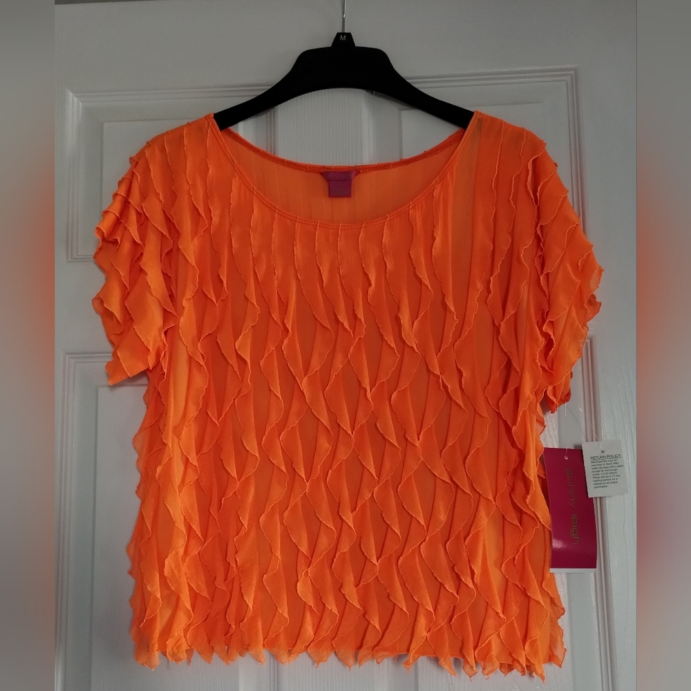 Sunny Leigh Bright Neon Orange  Blouse
